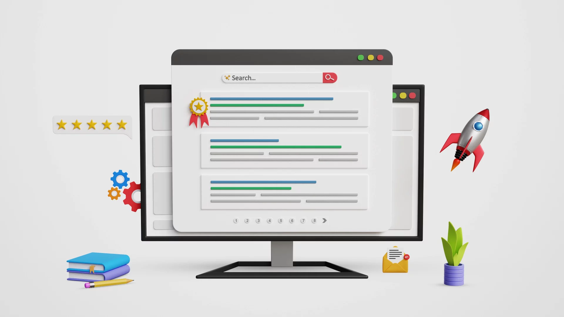 Imagem mostra uma simulação do que é fazer uma boa pesquisa no buscador do google