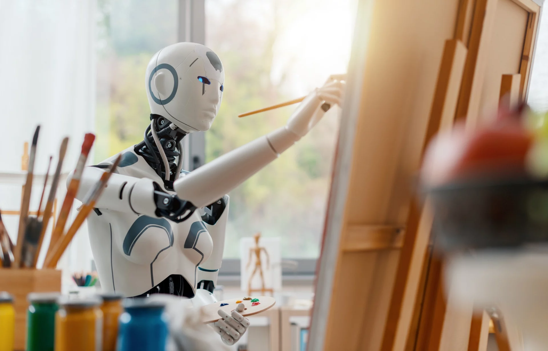 Robô de inteligência artificial cria uma arte