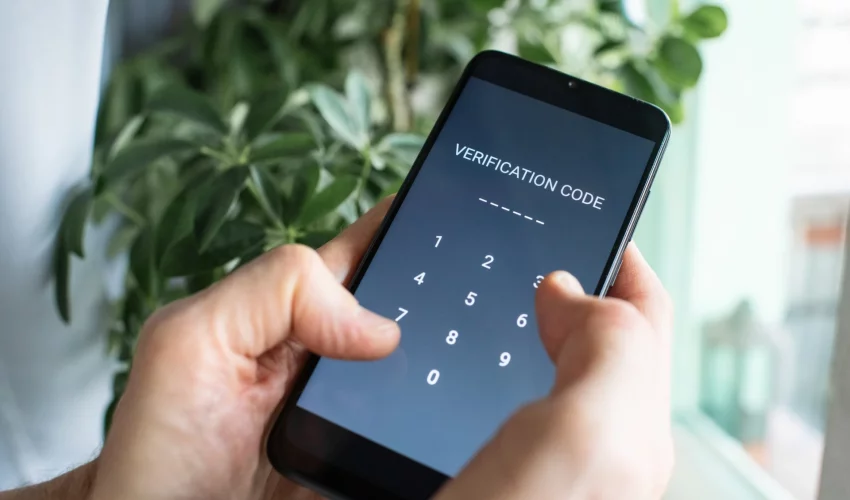 tela de verificação de código para realizar o desbloqueio da tela